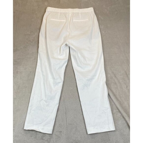 J.Jill Womens Straight Trouser Linen Blend Pants Small Off White Beach Summer - Picture 11 of 11